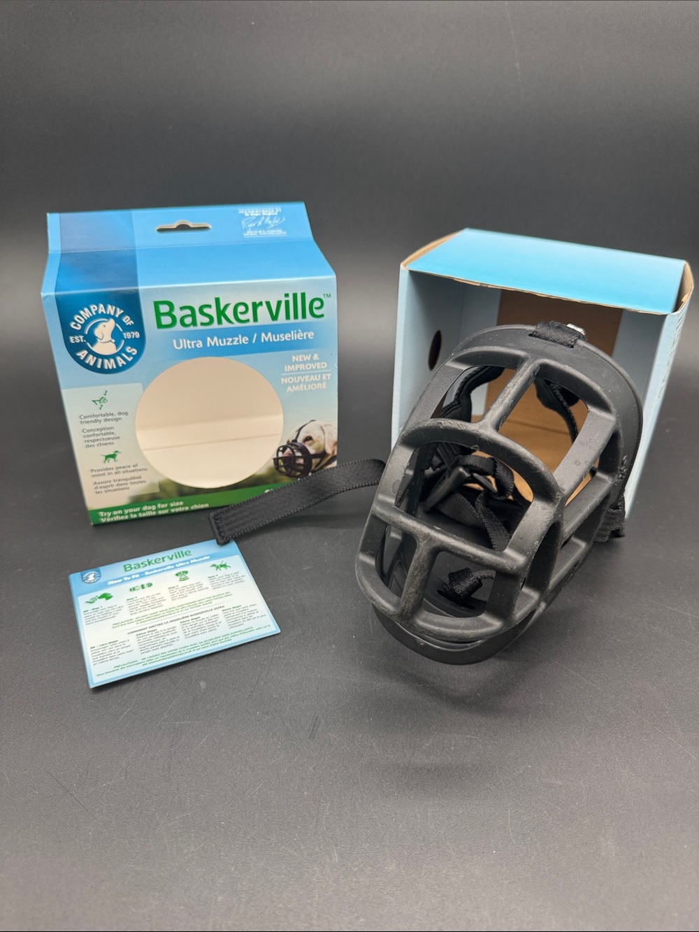 Baskerville Ultra Dog Muzzle Black Comfortable Basket Design Size 5 EUC